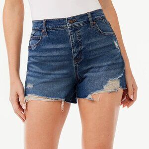 NWT Sofia Jeans Women's Chi High Rise Relaxed Shorts with Destructed Hem size 10